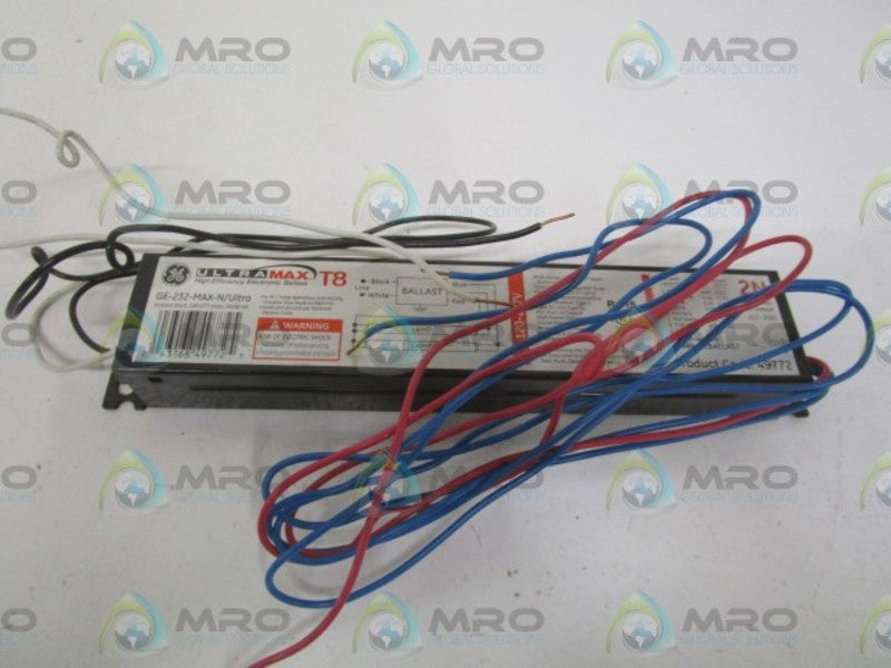 GENERAL ELECTRIC GE232MAX-N/ULTRA ELECTRONIC BALLAST 120-277V  UNMP