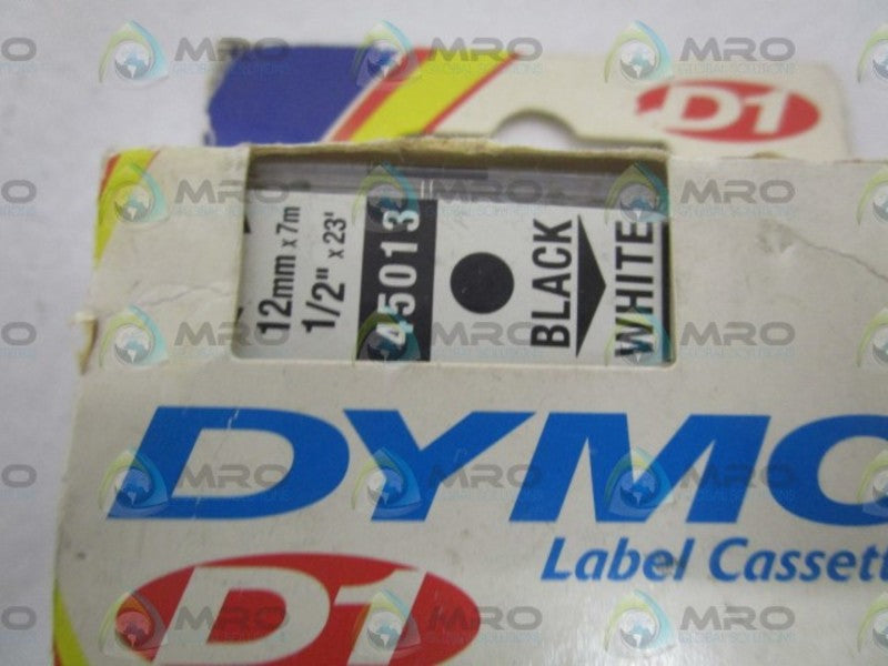 DYMO 45013 BLACK/WHITE LABEL CASSETTES  NSMP