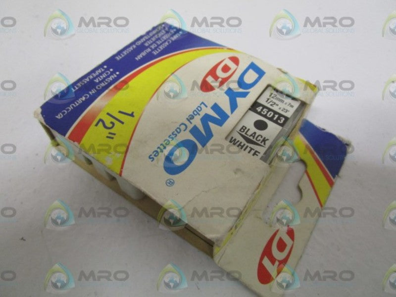 DYMO 45013 BLACK/WHITE LABEL CASSETTES  NSMP