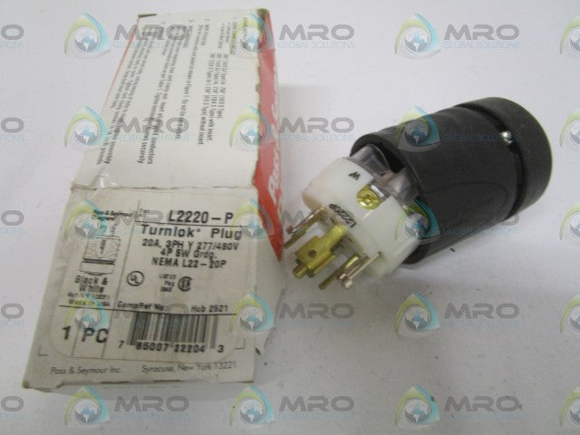 PASS & SEYMOUR L2220-P LOCKING PLUG *NEW IN BOX*