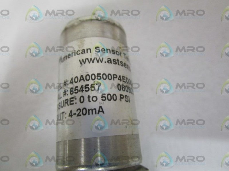 AMERICAN SENSOR TECHNOLOGY 40A00500P4E0000 PRESSURE SENSOR 0-500PSI  UNMP