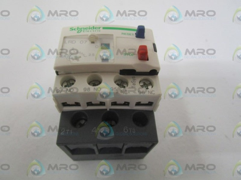 SCHNEIDER ELECTRIC LRD07 OVERLOAD RELAY 1.6-2.5A (AS PICTURED) *NEW NO BOX*