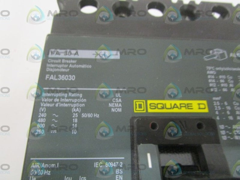 SQUARE D FAL36030 CIRCUIT BREAKER 30A (GREEN) *NEW IN BOX*