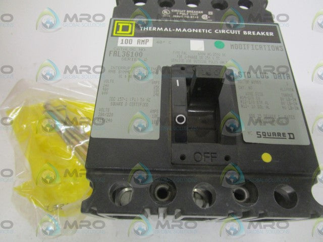 SQUARE D FAL36100 CIRCUIT BREAKER 100A (GREY)  *NEW IN BOX*