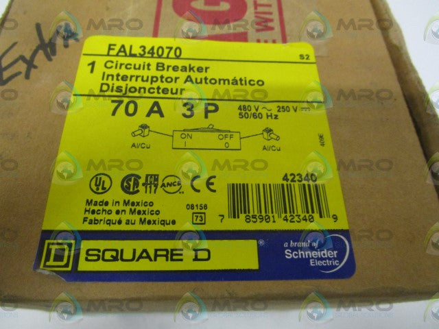 SQUARE D FAL34070 CIRCUIT BREAKER 70AMP *FACTORY SEALED*