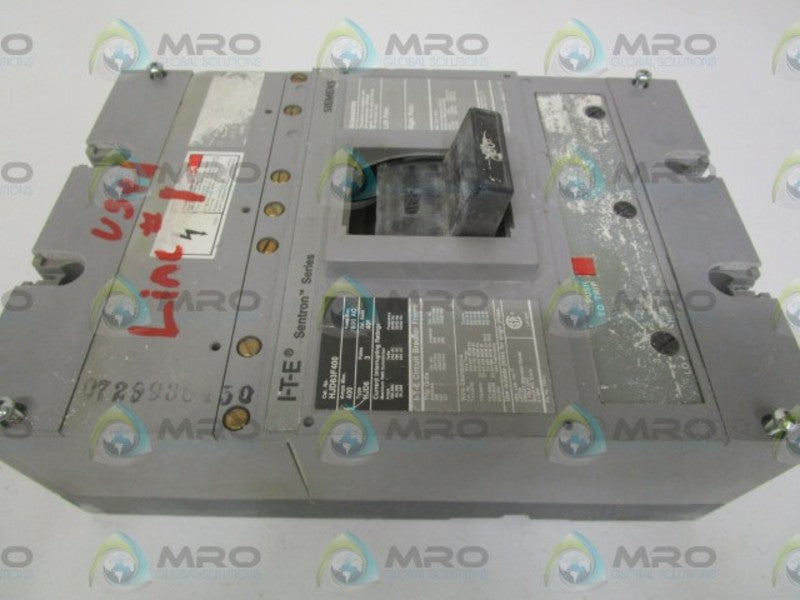 ITE HJD63B400 MAGNETIC TRIP 400AMP CIRCUIT BREAKER *USED*
