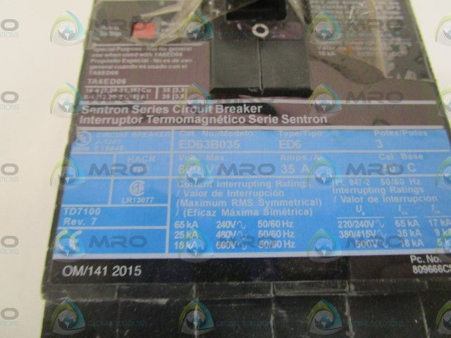 SIEMENS ED63B035 CIRCUIT BREAKER *NEW NO BOX*