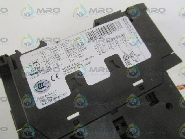 SIEMENS 3RT2038-1NB30 CONTACTOR *USED*