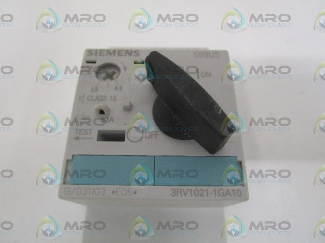 SIEMENS 3RV1021-1GA10 MOTOR STARTER PROTECTOR 4.5-6.3A (AS PICTURED) *NEW NO BOX*