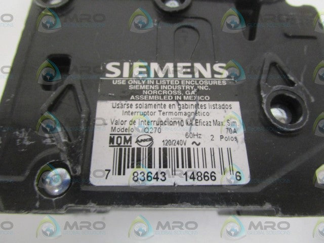 SIEMENS Q270 CIRCUIT BREAKER 70A *NEW NO BOX*