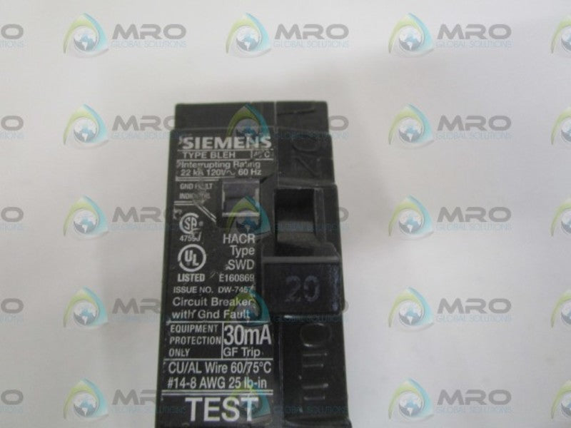 SIEMENS BE120H CIRCUIT BREAKER 20A *NEW NO BOX*