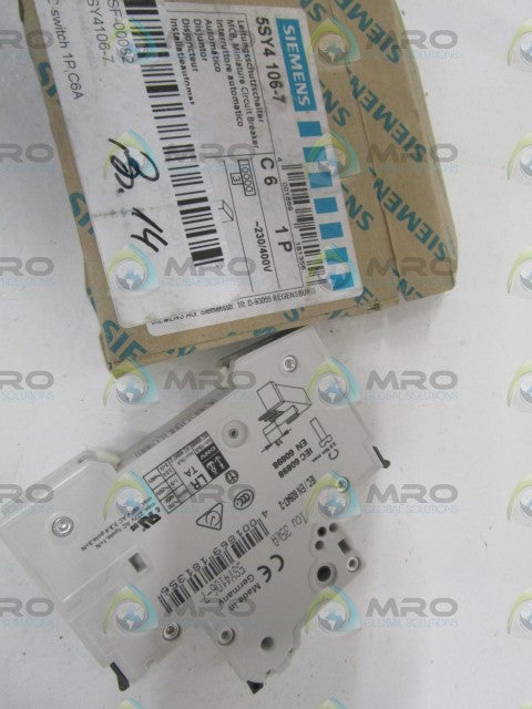 SIEMENS 5SY4106-7 CIRCUIT BREAKER 6A *NEW IN BOX*