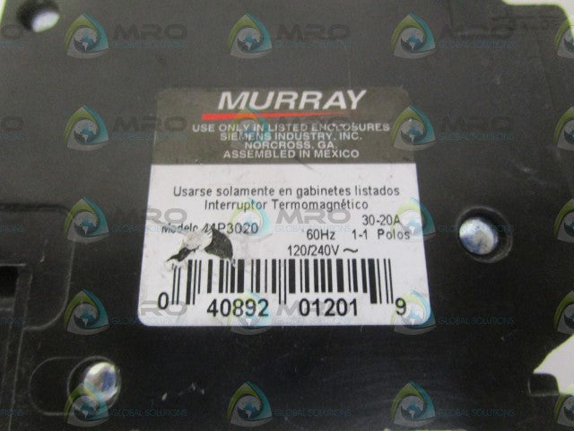 MURRAY MP3020 CIRCUIT BREAKER 30-20A (AS PICTURED) *NEW NO BOX*