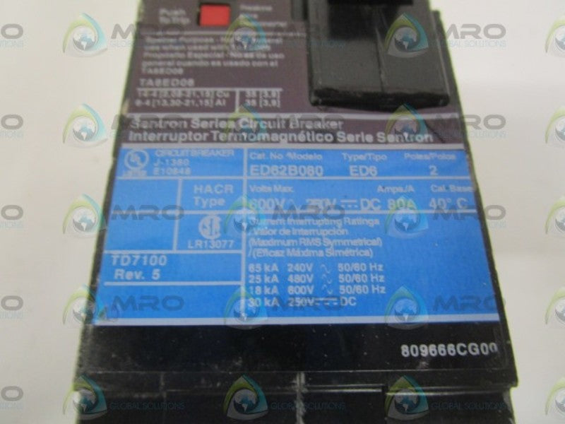 SIEMENS ED62B080 CIRCUIT BREAKER 80A *NEW NO BOX*