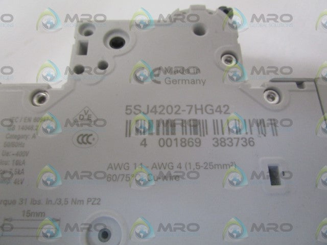 SIEMENS 5SJ4202-7HG42 CIRCUIT BREAKER *NEW NO BOX*
