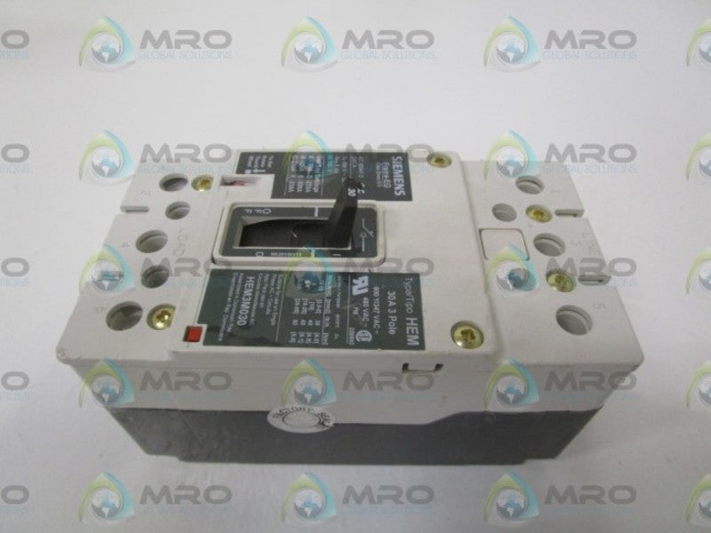 SIEMENS HEM3M030 CIRCUIT BREAKER 30A *NEW NO BOX*