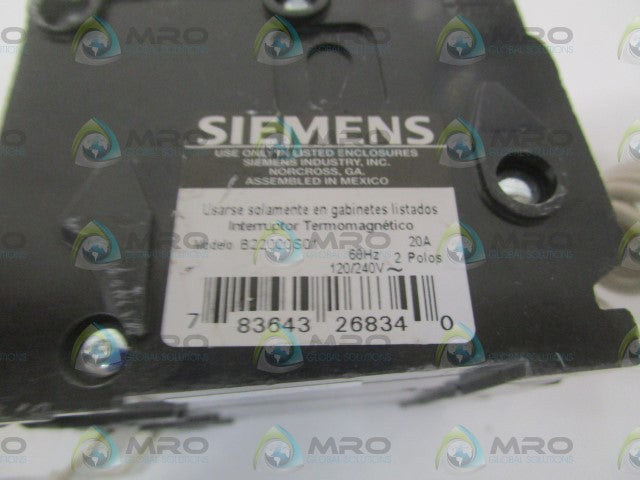 SIEMENS B22000S01 CIRCUIT BREAKER 20A *NEW NO BOX*