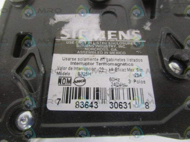 SIEMENS B325H CIRCUIT BREAKER 25A *NEW NO BOX*