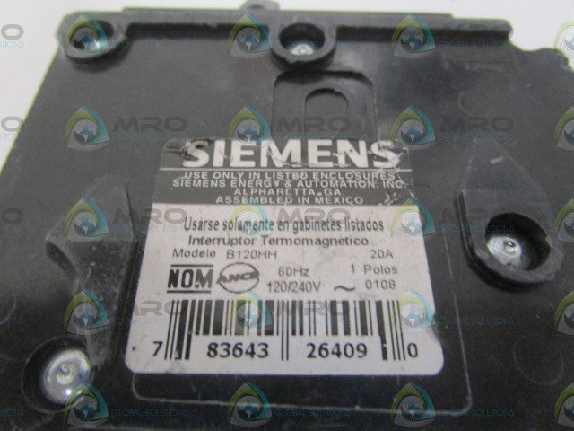 SIEMENS B120HH CIRCUIT BREAKER 20A *NEW NO BOX*
