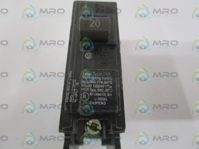 SIEMENS B120HH CIRCUIT BREAKER 20A *NEW NO BOX*