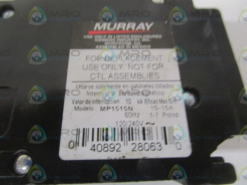 MURRAY MP1515N CIRCUIT BREAKER 15-15A *NEW NO BOX*