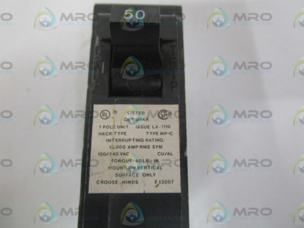 CROUSE-HINDS MP150 CIRCUIT BREAKER 1POLE 50A  NSNP