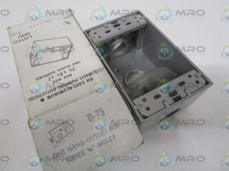 B-75 ONE GANG OUTLET BOX THREE 3/4" HOLES  NSMP