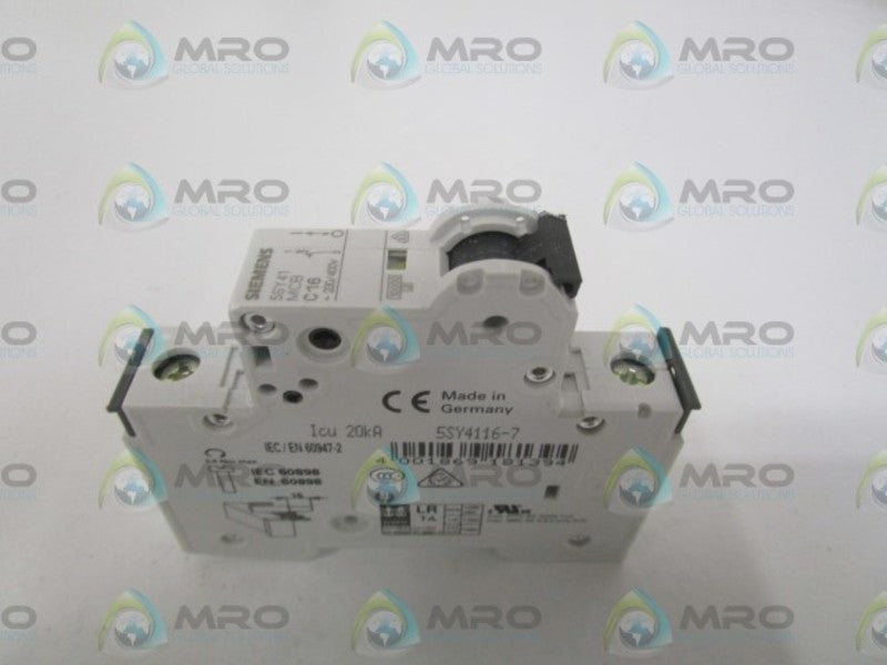 SIEMENS 5SY4116-7 CIRCUIT BREAKER 16A 230/400V NSNP