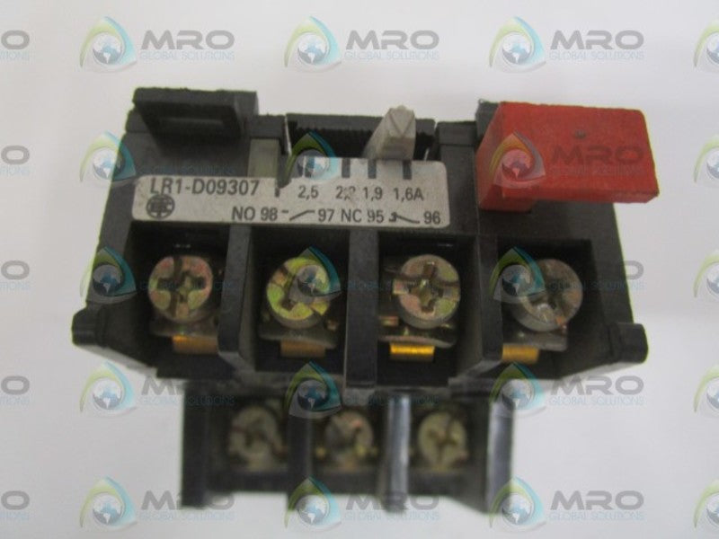 TELEMECANIQUE LR1-D09307 OVERLOAD RELAY 2,5-1,6A *USED*