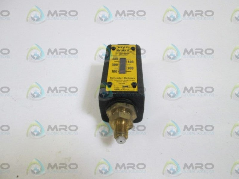 SCHRADER BELLOWS HYDRUALIC GAUGE 0-500 PSIG  NSNP