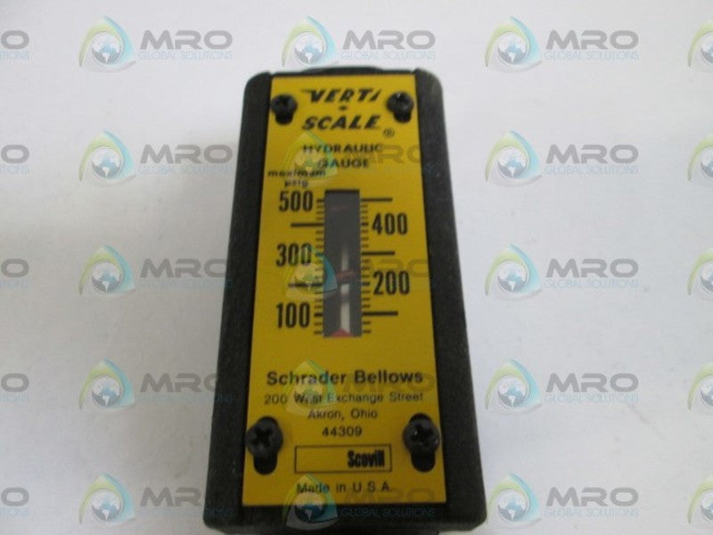 SCHRADER BELLOWS HYDRUALIC GAUGE 0-500 PSIG  NSNP