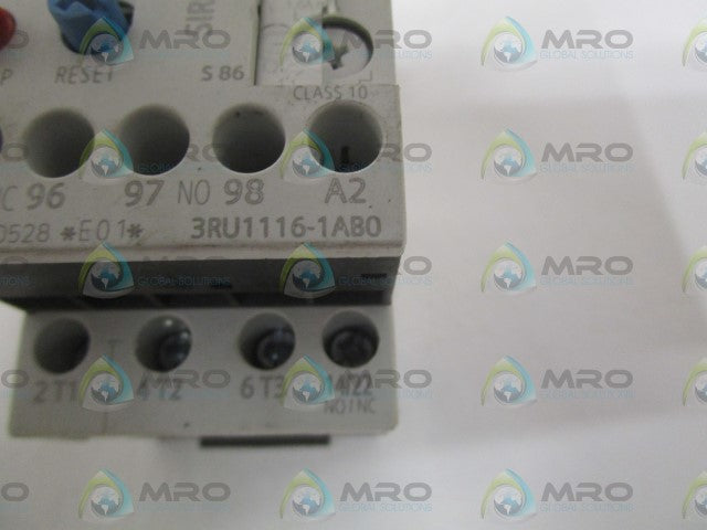 SIEMENS 3RU1116-1AB0 OVERLOAD RELAY 1.1-1.6A *USED*