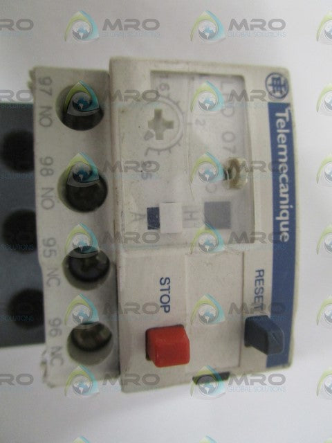 TELEMECANIQUE LRD07 OVERLOAD RELAY 1.6-2.5A *USED*