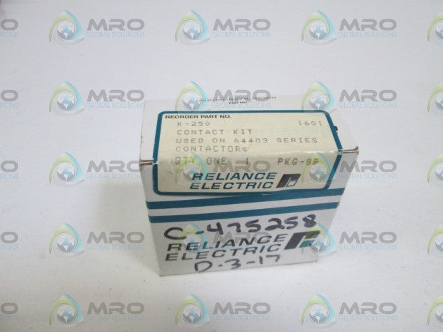RELIANCE ELECTRIC CONTACT KIT K-250 *NEW IN BOX*
