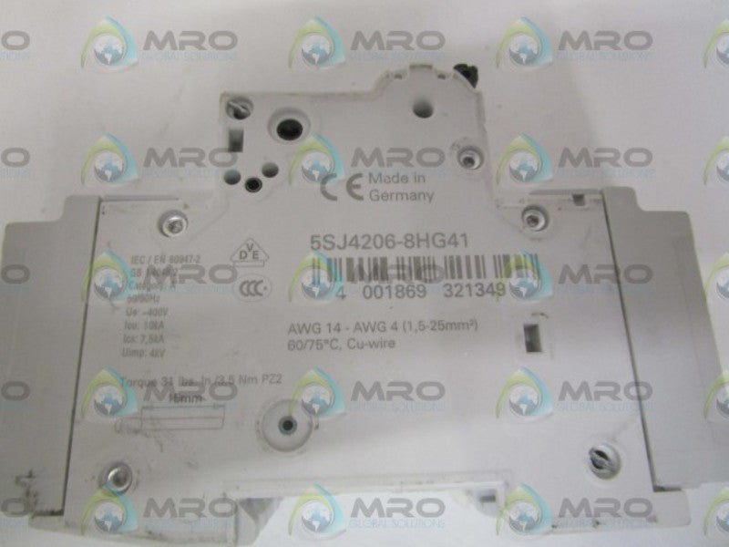SIEMENS 5SJ4206-8HG41 CIRCUIT BREAKER 6A *NEW NO BOX*