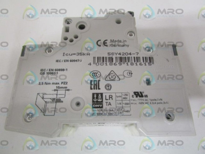 SIEMENS 5SY4204-7 CIRCUIT BREAKER 400V *NEW NO BOX*
