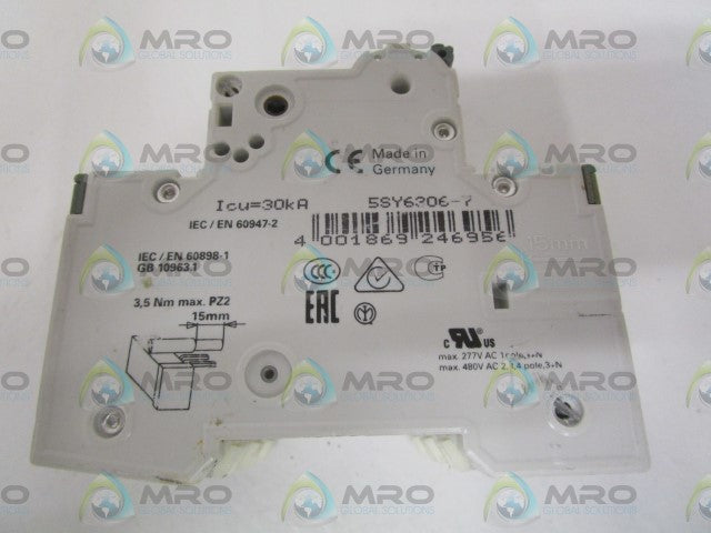 SIEMENS 5SY6306-7 CIRCUIT BREAKER 400V *NEW NO BOX*