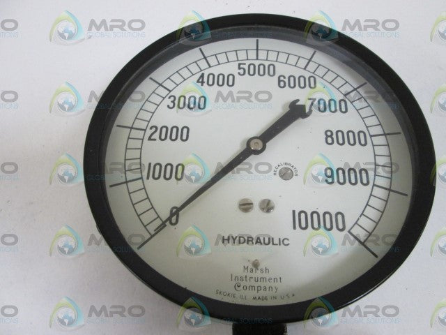 MARSH HYDRUALIC GAUGE 0-10,000 PSI *USED*