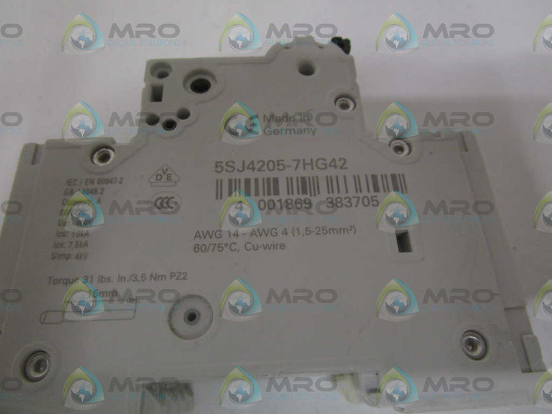 SIEMENS 5SJ4205-7HG42 CIRCUIT BREAKER (CHIPPED) *NEW NO BOX*