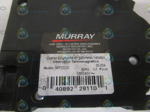 MURRAY MP2020 CIRCUIT BREAKER 20-20A (CRACKED) *NEW NO BOX*