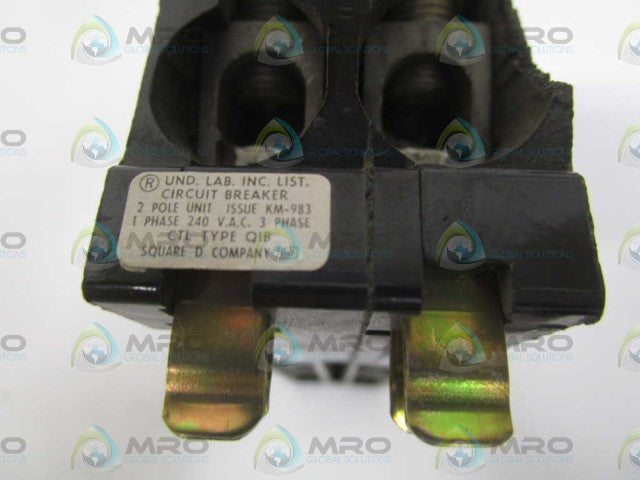 SQUARE D QIB2100 CIRCUIT BREAKER 100A (CRACKED) *USED*