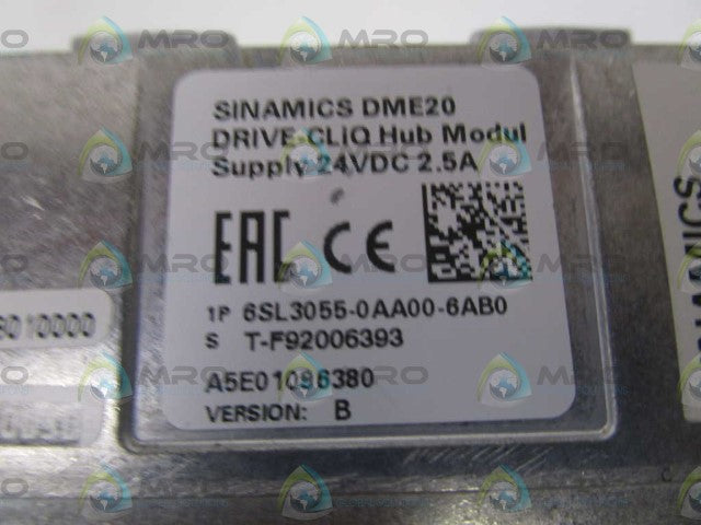 SIEMENS SINAMICS DME20 6SL3055-0AA00-6AB0 DRIVE CLiQ HUB MODULE *NEW NO BOX*