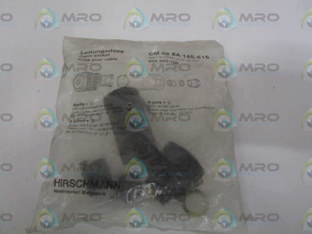 HIRSCHMANN CM06EA14S-61S CABLE SOCKET *NEW IN FACTORY BAG*