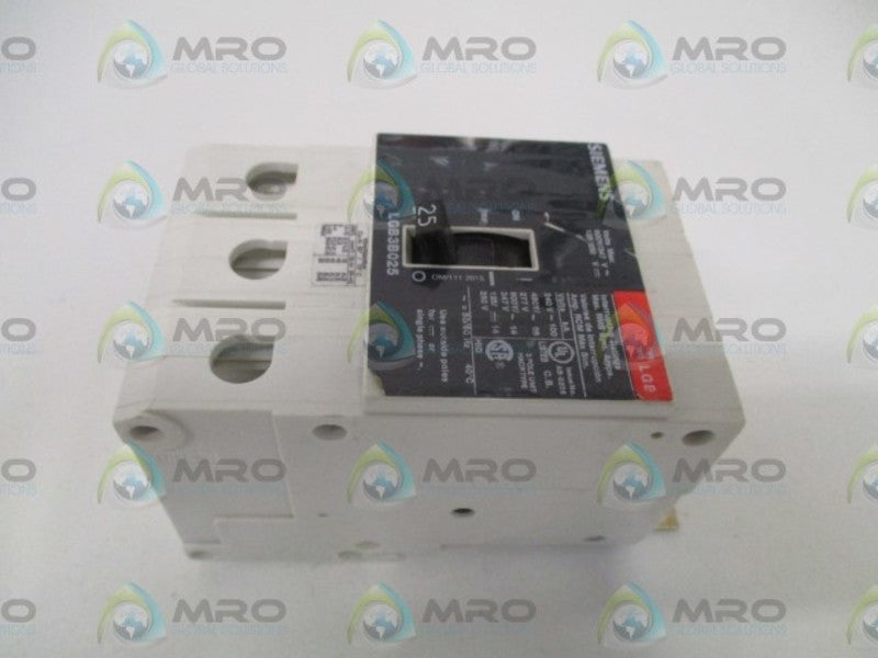 SIEMENS LGB3B025 CIRCUIT BREAKER 25A *USED*