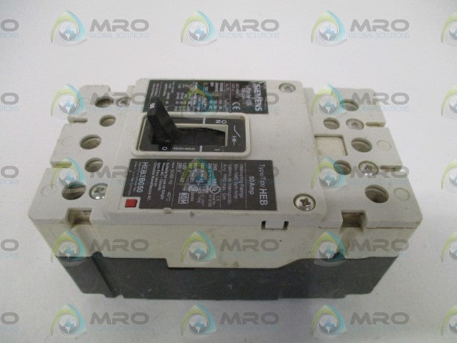 SIEMENS HEB3B050 CIRCUIT BREAKER 50A (CHIPPED) *USED*