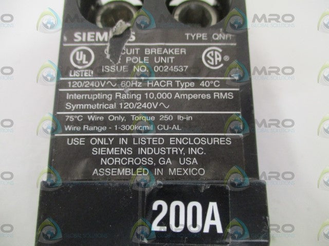 SIEMENS QN2200R CIRCUIT BREAKER 200A *NEW*