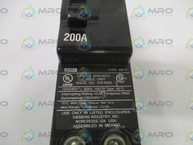 MURRAY MD-T2200 CIRCUIT BREAKER 200A *USED*