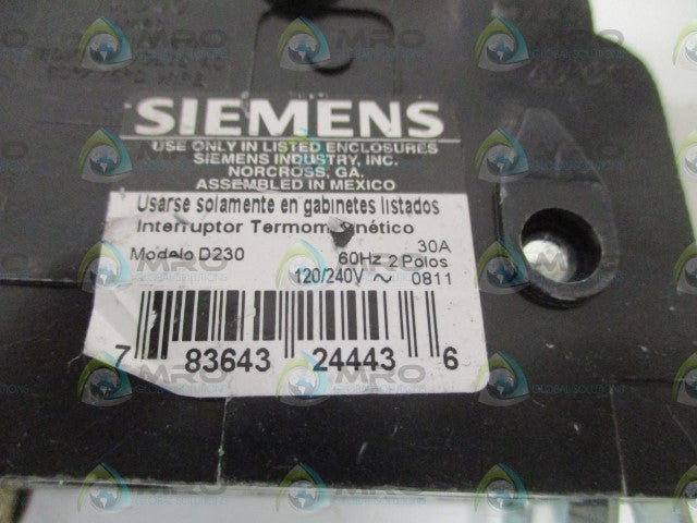 SIEMENS D230 CIRCUIT BREAKER 30A *NEW NO BOX*