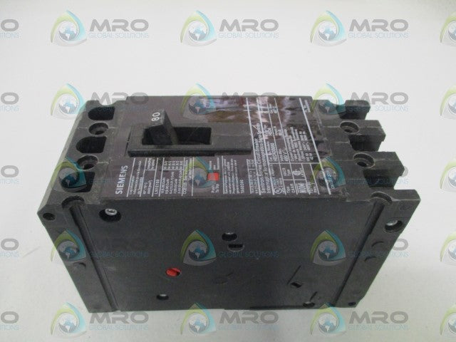SIEMENS HED43B080 CIRCUIT BREAKER 80A *USED*