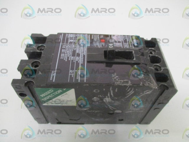 SIEMENS HED43B080 CIRCUIT BREAKER 80A (CHIPPED/CRACKED) *USED*